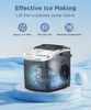 IJsmaker-aanrecht, draagbare ijsmachine met zelfreiniging, 26,5 lbs/24 uur, 9 kogelijs in 6 minuten, ijsmand en schep, ideaal voor thuis, keuken, bar, kamperen