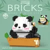 Blocks Chinese style creative DIY assembly of panda building blocks cute mini animal education toys for boys and children brick model bricks WX