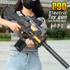 AUG P90 Soft Bullets Spielzeug Gun Kids Elektrische Elektrik kontinuierliche Feuergewehre mit verlängerten Magazinen mit Scope Outdoor CS PUBG GAMPET BUTSTRUTSTY FÜR BUTTAGE FÜR Jungen Erwachsene