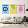 Mykonos Ibiza Miami Bondi Amalfi St.tropez Colourful Canvas Painting Travel Print Abstract Poster Murals Nordic Wall Art Decor