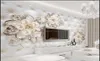 Naklejki ścienne dekoracje domowe ogród 3D fantasy europese stijl zachte pakiet stereo ulga parel bloemen tv achtergrond muur muurschild4633176
