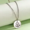 Grappige fuxk je doodle middelvinger stickman roestvrijstalen ketting trend gegraveerde hanghange hiphop nek ketting sieraden