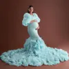 Mermaid Robe Photo Shoot Dress Shower de bebê Vestidos de maternidade para Babysher -Shower