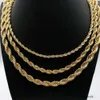 Cadeias de correntes masculinas Rapper da corrente Miami Chain 4 6 8 mm Gold Sier cor de aço inoxidável Jóias de Hip Hop de link para 299v