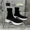 High top thin waist thick soled socks shoes men's and women's Paris sports shoes top version of knitted wool tube beautiful fashion classic explosive socks shoes