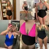 Frauen Badebekleidung Ein Stück Badeanzug Frauen solider Badeanzug Halter BodySuit Push Up Monokini Beachwear Plus Size Tankini