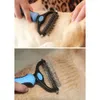 Grooming Dog Pets päls knutskärare utgjutande verktyg Katt hårborttagning kamborste dubbelsidiga husdjursprodukter leverantörer