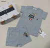 Top-Kleinkind-Overalls Bärendrucken Neugeborene Bodysuit Größe 73-110 Säuglings Sommer-T-Shirt-Set Kurzärmel und Shorts 24mar