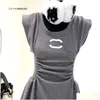 基本的なカジュアルドレスレディースドレスデザイナー女性ファッション爆発的なブランドトップニットコットンノースリーブソリッドYエラスティックタイトミニスキーアット
