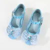 Vårbarn Hög klackar Läder Glitter Rainbow Princess For Girls Kids Party Wedding Dress Single Shoes L2405 L2405