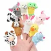 Pchane pluszowe zwierzęta 5 urocze zabawki dla dzieci kreskówkowe zwierzęta palcowe Puppets Udając bawić się pluszowymi lalkami zabawne prezenty dla rodziców Q240515
