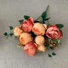 Dekorativa blommor Peony Bouquet Multi Color Beautiful Charmig förtjusande konstgjorda Party Wedding Home Flower