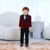 Kinder Abendpartyjacke Hosen Bowtie 3pcs Foto Anzug Kinder 1year Geburtstagskleider Jungen Hochzeits Performance Klavier Set