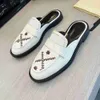 Kadın Tasarımcı Princetown Terlik Somunlar Mat Deri Cowhide Sandalet Patent Orijinal Deri Sıradan Ayakkabı Metal Toka Dantel Veet Tembel Slipper Kutusu 35-41 76DB