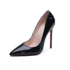 Tasarımcı Kadınlar Yüksek Topuk Ayakkabı Elbise Kırmızı Parlak Dipler 8cm 10cm 12cm İnce Topuklu Siyah Çıplak Patent Deri Kadın Pompalar Toz Torbası 36-44