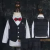 Jongens bruiloft kinderen formeel jakcet vest broeken bowtie 4pcs verjaardagspak kinderen foto jurk prestaties show kostuum