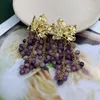 Druvformkvinna örhängen marmor lila harts pärlor tofs pendent uttalande stud tillbehör 240507