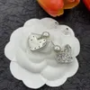 Designer Full Diamond Letter Earrings Miu Vintage Fashion Women's Engagement Party Gift