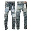 Designer di marchi viola jeans pantaloni casuali uomini e donne alla moda jeans americano high street ha usato patch 9015 lacrima