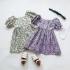 2024夏の花の女の子の落書き幼児ドレス衣装学校のユニフォームの女の子の赤ちゃんの衣装ビーチ服l2405
