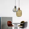 Modern Pendant Light Amber/Clear/Gray Glass Chandelier Romantic Bedroom Lamp Living Room Kitchen Dining Room Hanging Light