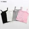 V-Tree Kids Underwear Model Cotton Tank Candy Colored Girls Vest Children Singlet Tops Underhirt i 2-12 år L2405