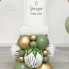 Party Balloons 88PCS Metal Golden Latex Balloon Set White Number 1-9st Kids Birthday Party Decoration Green White Globos Wedding Newborn Supply