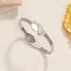 Bangle 2024 Design Opal Geometric Open Bangles&bracelets For Women Fashion Brand Jewelry Delicate Zircon Bangles