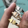 Mikimoto Designer Square Diamond Pearl Open Ring med naturliga skalpärlor i par med S925 Sterling Silver Material Ring Gift Ladies Girls Women Wedding 686929