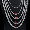 Guldkedjor Fashion Silver Hip Hop Jewelry Rope Chain Mens Halsband Miami Cuban Link Chain Halsband Giftbredd är cirka 3 mm