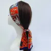 女性用スカーフのためのデザイナーシルクスカーフ薄いネクタイスカーフ狭いスカーフ拡張ヘッドバンド夏編み髪のフレンチスタイル