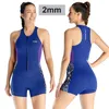 Women's Swimwear Womens Wetsuit Shorty 2mm Neoprene Warm Swimsuit Front Zipper One Piece Sleeveless Wet Suit For Swimming Surfing Vest