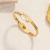 Bangle 2024 Design Opal Geometric Open Bangles&bracelets For Women Fashion Brand Jewelry Delicate Zircon Bangles