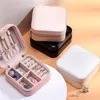 Portable Zipper PU Leather Travel Jewelry Storage Box Rings Earrings Necklace Organizer Gift Display Case Holder Package Boxes 6 Colors