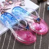Sandales de plage d'été Transparent 871 Pantoufles de ganters Jelly Crystal Flip Flops Portez des chaussures plates Femmes à l'extérieur
