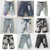 Mens Shorts Jeans Designer Womens Fashion Jean Short Fashion Casual Slim Ripped paint ZipperDenim Shorts For Men Street Punk Blue