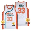 Męska Jackie Moon Ed Monix Półprzewodowa koszulka do koszykówki #7 Kawa Black #55 Vakidis #69 Downtown Szygowane Jersey Flint Tropics