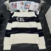 Cel Pullover Sweaters Designer Clothes Letter Knitted Women Sweaters Loose Striped Sweater