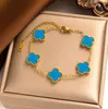 designer bracelet designer jewelry bracelets for women Four-leaf Clover Jewelry Charm Bracelet Mother-of-Pearl Chain Bracelets 18K Gold Plated Classic bracelet