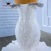 Sexy Crystal Diamond Mermaid Suknia ślubna długi pociąg z ramienia 2023 NOWA SZUNCJA BRIDE