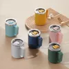 Simple 304 stainless steel thermal mug with lid straw multicolors 450ml coffee cups home office instulated portable tumblers smooth activity gifts 11 21wy