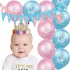 Yarım Doğum Günü Süslemeleri Balonlar Kitim 1/2 Doğum Günü Balon Banner Şapkası 6 Aylık Bebek Duş 1/2 Doğum Partisi Malzemeleri 240509