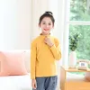 2022 Autumn Winter T koszule Dzieci z długim rękawem Dna Kolor Candy Tops dla dzieci zagęszcza ciepłe nastolatki