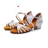 Sapatos de Danca Girl Summer Kid High Heel Sandal Latin Danceshoe Soft Soled Square Dance 연습 댄싱 신발 L2405 L2405