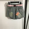 Flickor Pink Jean Shorts Fashion Letters Brodery Pants Trendy midjebältesdesigner Shorts Beach Casual Short Pants