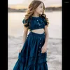 Kleidungssets 9-13 Jahre altes Mädchen Leinen Baumwolle zweiteilige Böhmische Kleidung für Eltern-Kind-PO-Shooting-Pografie