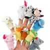 Pchane pluszowe zwierzęta 5 urocze zabawki dla dzieci kreskówkowe zwierzęta palcowe Puppets Udając bawić się pluszowymi lalkami zabawne prezenty dla rodziców Q240515