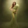Proppetti fotografici di maternità vestiti a una spalla Sexy Sexy Vedi tramite abiti da foto in gravidanza
