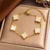 designer bracelet designer jewelry bracelets for women Four-leaf Clover Jewelry Charm Bracelet Mother-of-Pearl Chain Bracelets 18K Gold Plated Classic bracelet