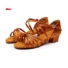 Sapatos de Danca Girl Summer Kid High Heel Sandal Latin Danceshoe Soft Soled Square Dance 연습 댄싱 신발 L2405 L2405